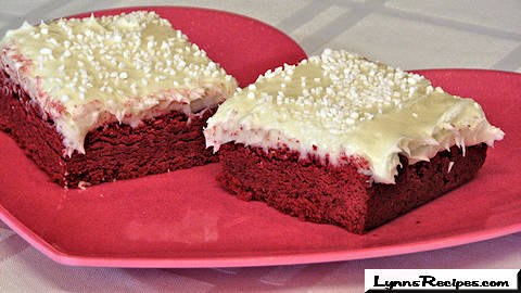 Red Velvet Sugar Cookie Bars with Cream Cheese Frosting